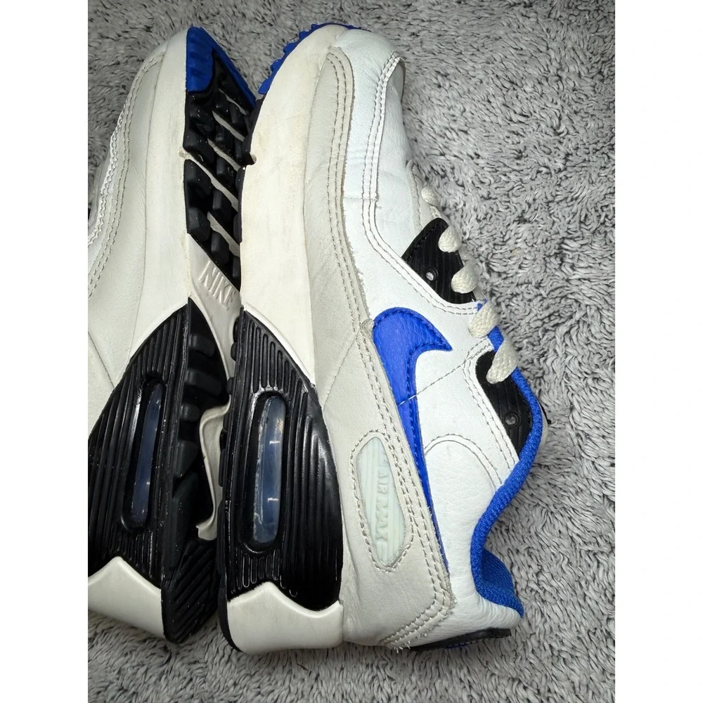 Nike Air Max 90 LTR Kids Sneakers White Signal Blue Black DV3608-100 Size 2Y
